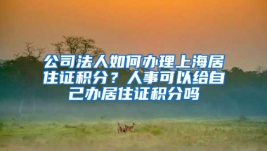 公司法人如何办理上海居住证积分？人事可以给自己办居住证积分吗