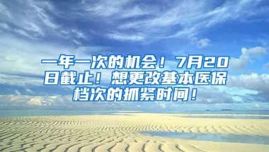 一年一次的机会！7月20日截止！想更改基本医保档次的抓紧时间！