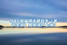 985应届硕士研究生（非沪生源）如何落户上海？