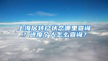 上海居转户状态哪里查询？进度个人怎么查询？