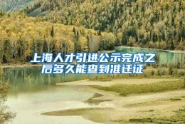 上海人才引进公示完成之后多久能查到准迁证