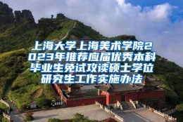 上海大学上海美术学院2023年推荐应届优秀本科毕业生免试攻读硕士学位研究生工作实施办法