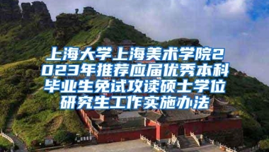 上海大学上海美术学院2023年推荐应届优秀本科毕业生免试攻读硕士学位研究生工作实施办法