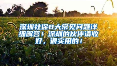 深圳社保8大常见问题详细解答！深圳的伙伴请收好，很实用的！