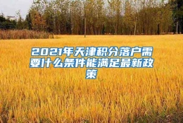 2021年天津积分落户需要什么条件能满足最新政策