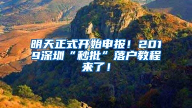 明天正式开始申报！2019深圳“秒批”落户教程来了！