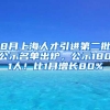 8月上海人才引进第二批公示名单出炉，公示1801人！比1月增长80%