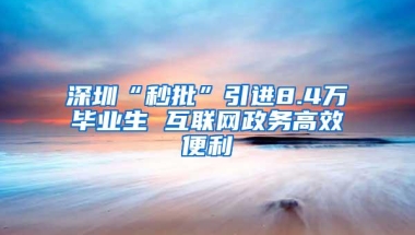 深圳“秒批”引进8.4万毕业生 互联网政务高效便利