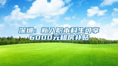 深圳：新入职本科生可享6000元租房补贴