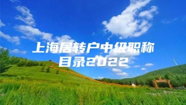 上海居转户中级职称目录2022