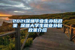 2021深圳毕业生补贴政策 深圳大学生就业补贴政策介绍