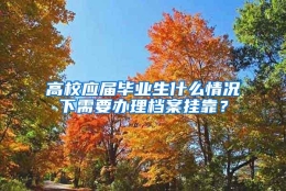 高校应届毕业生什么情况下需要办理档案挂靠？