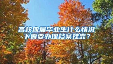 高校应届毕业生什么情况下需要办理档案挂靠？