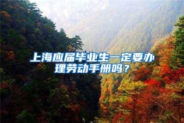 上海应届毕业生一定要办理劳动手册吗？