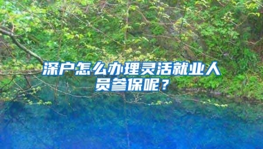 深户怎么办理灵活就业人员参保呢？