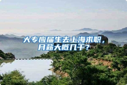 大专应届生去上海求职，月薪大概几千？