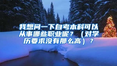 我想问一下自考本科可以从事哪些职业呢？（对学历要求没有那么高）？