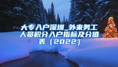 大专入户深圳_外来务工人员积分入户指标及分值表（2022）