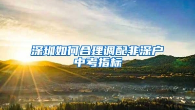 深圳如何合理调配非深户中考指标