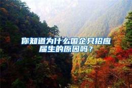 你知道为什么国企只招应届生的原因吗？