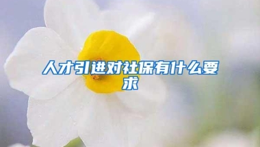 人才引进对社保有什么要求