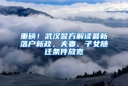 重磅！武汉警方解读最新落户新政，夫妻、子女随迁条件放宽