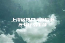 上海居转户调档后面还有什么手续