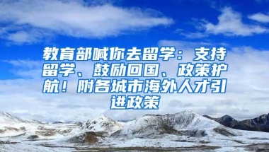 教育部喊你去留学：支持留学、鼓励回国、政策护航！附各城市海外人才引进政策