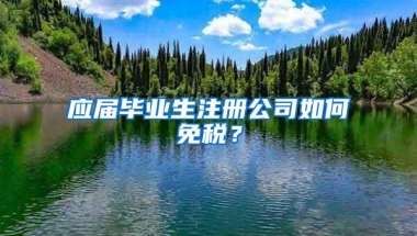 应届毕业生注册公司如何免税？