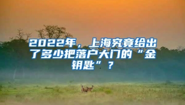 2022年，上海究竟给出了多少把落户大门的“金钥匙”？