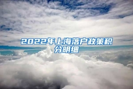 2022年上海落户政策积分明细