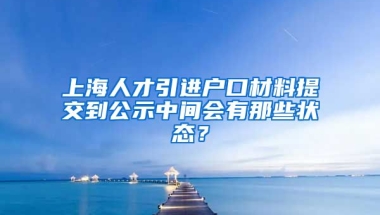 上海人才引进户口材料提交到公示中间会有那些状态？