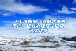 「上海临港」这些人优先落户，优先办理居住证及子女入学