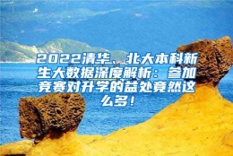 2022清华、北大本科新生大数据深度解析：参加竞赛对升学的益处竟然这么多！