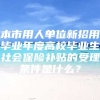 本市用人单位新招用毕业年度高校毕业生社会保险补贴的受理条件是什么？