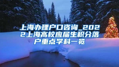 上海办理户口咨询_2022上海高校应届生积分落户重点学科一览