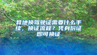 异地换驾驶证需要什么手续，换证流程？凭身份证即可换证