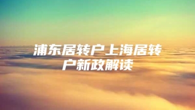 浦东居转户上海居转户新政解读