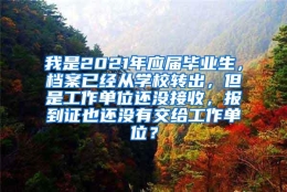 我是2021年应届毕业生，档案已经从学校转出，但是工作单位还没接收，报到证也还没有交给工作单位？