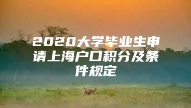 2020大学毕业生申请上海户口积分及条件规定