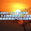 2021／12／24持有《上海市居住证》人员申办本市常住户口公示名单