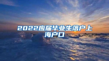 2022应届毕业生落户上海户口