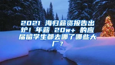 2021 海归薪资报告出炉！年薪 20w+ 的应届留学生都去哪了哪些大厂？