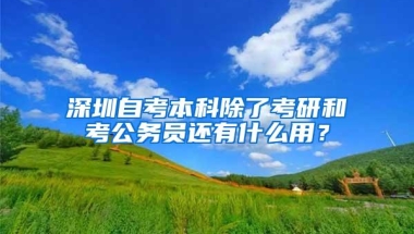 深圳自考本科除了考研和考公务员还有什么用？