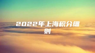 2022年上海积分细则