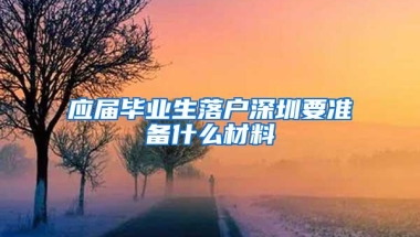 应届毕业生落户深圳要准备什么材料