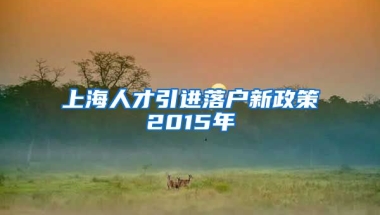 上海人才引进落户新政策2015年