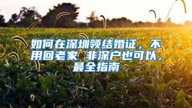 如何在深圳领结婚证，不用回老家 非深户也可以，最全指南