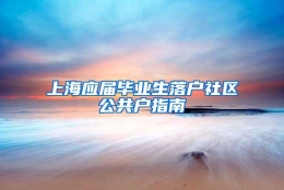 上海应届毕业生落户社区公共户指南