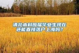 清北本科应届毕业生现在还能直接落户上海吗？